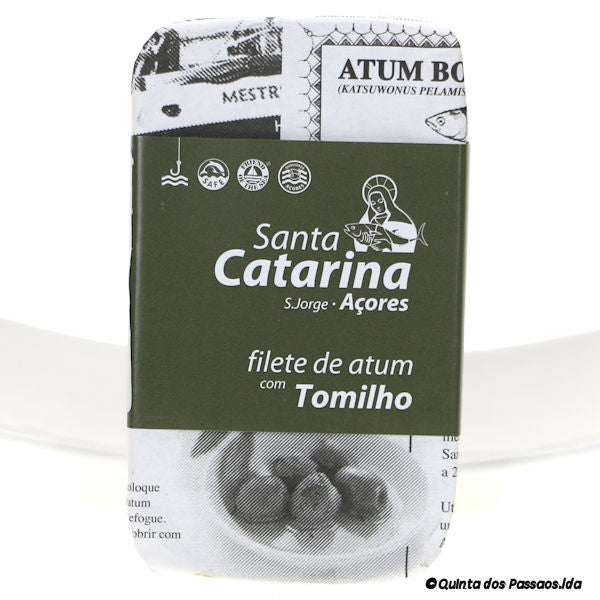 Thunfisch-Filets in Olivenöl, mit Thymian / Santa Catarina / Filet de atum em azeite com tomilho, 120g