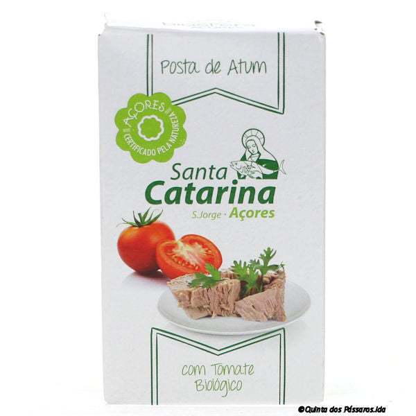Thunfisch-Stücke in Bio-Olivenöl mit Bio-Tomatensoße / Santa Catarina / Posta de atum com azeite e tomate bio, 120g