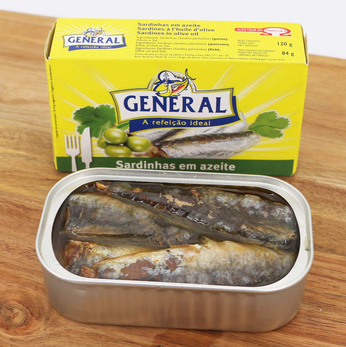 Sardinen in Olivenöl General Packung offen