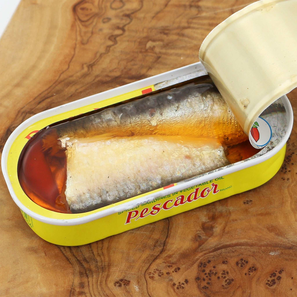 Sardine in Sonnenblumenöl pikant Pescador Dose offen