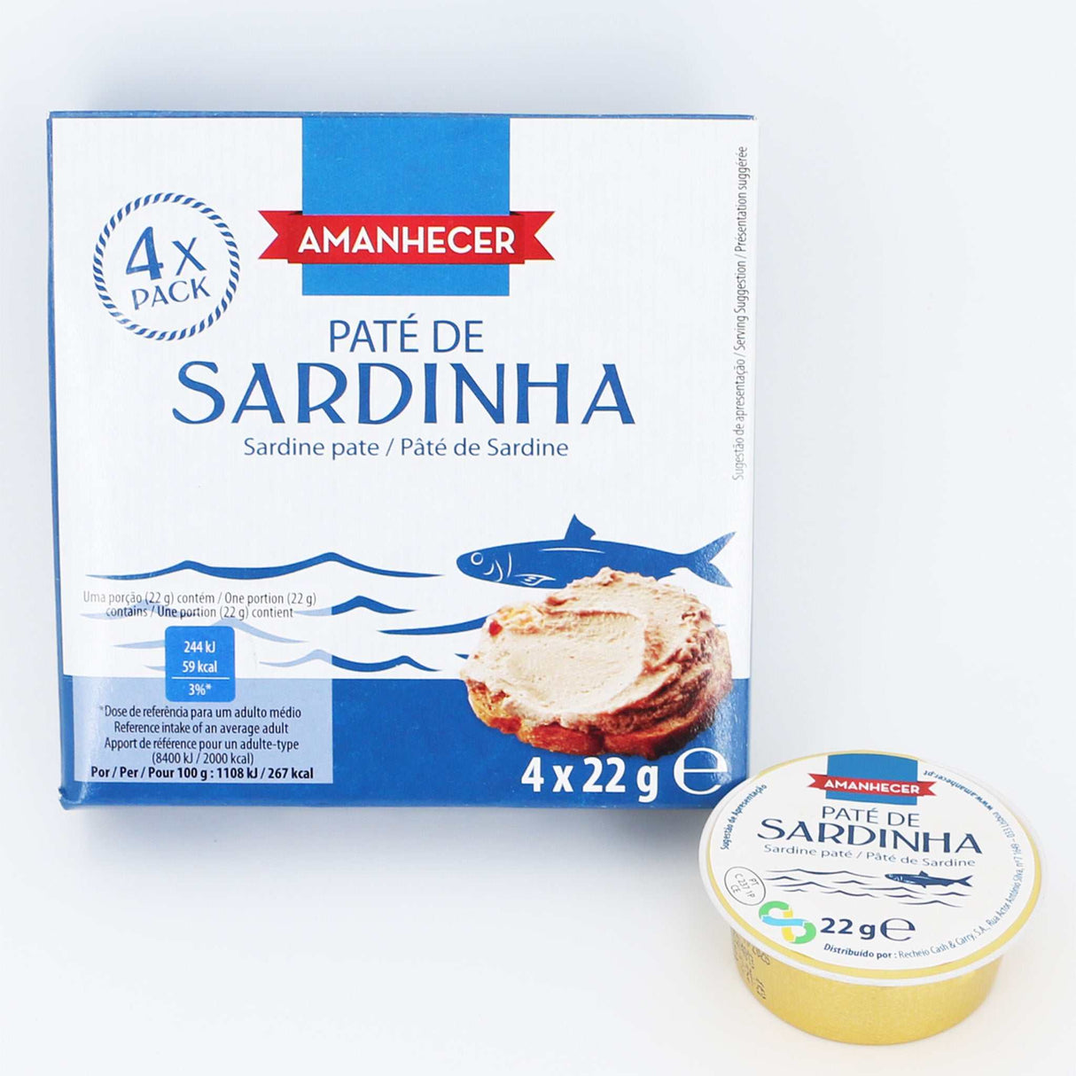 Sardinen Paté / Paté de sardinha amanhecer 4*22g Dose