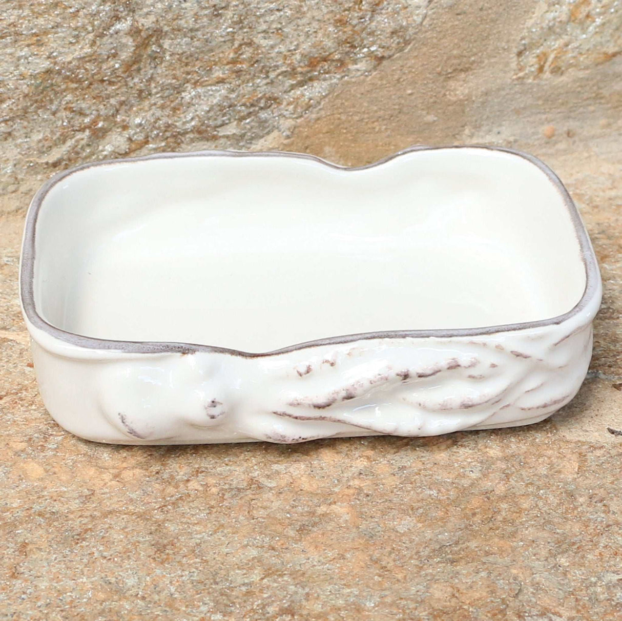 Keramikschale für Fischdosen Oktopus weiß