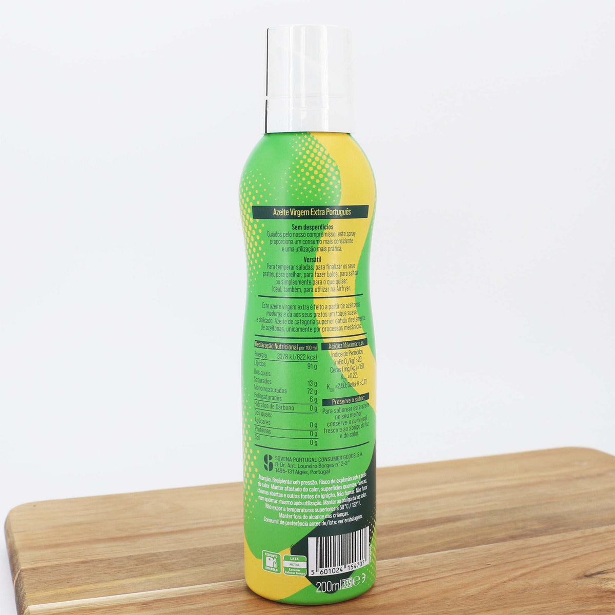 Olivenöl Spray Virgin Extra / Oliveira da Serra auf Brett hinten