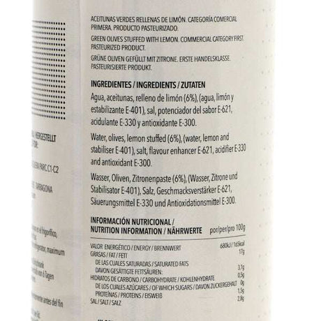 Manzanilla Oliven gefüllt mit Zitrone Dose