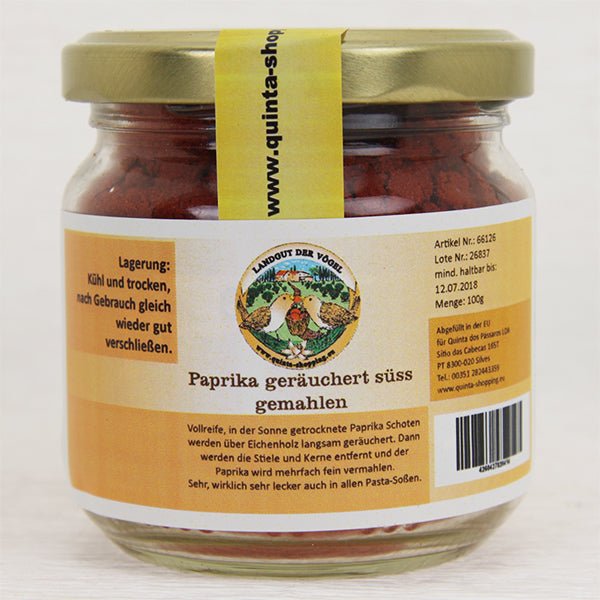Paprika geräuchert, mild, gemahlen im Glas