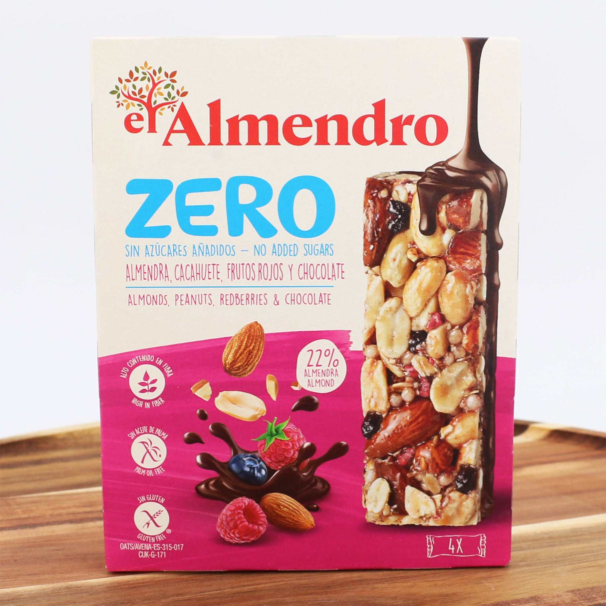 Energieriegel Rote Beeren 0% Zucker El Almendro Packung