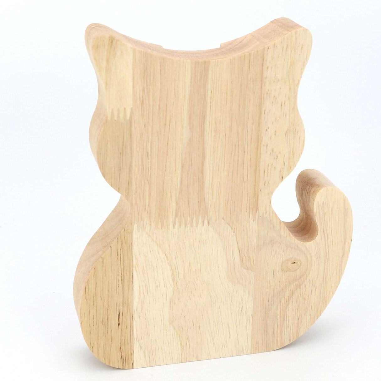Spardose Katze aus Holz vorne