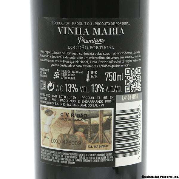 Rotwein Premium Dão DOC Vinha Maria hinten