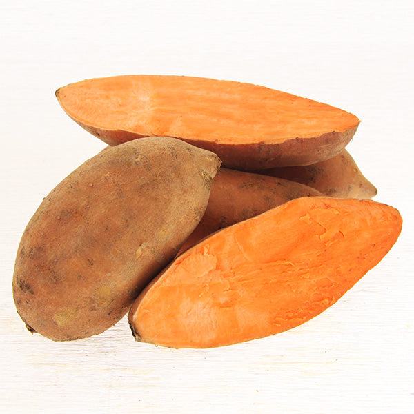 Süßkartoffeln orange offen