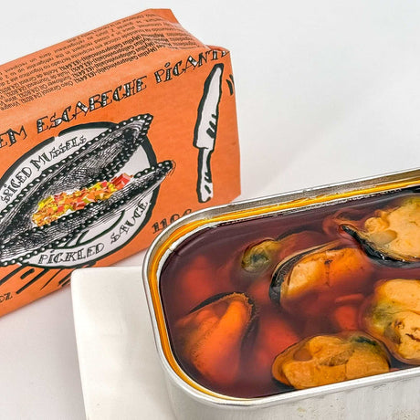 Miesmuschel in Escabeche pikant oben