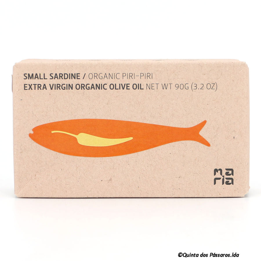 Sardine extra small in organic olive oil, spicy / MARIA / Petingas em azeite organic, picante, 90g