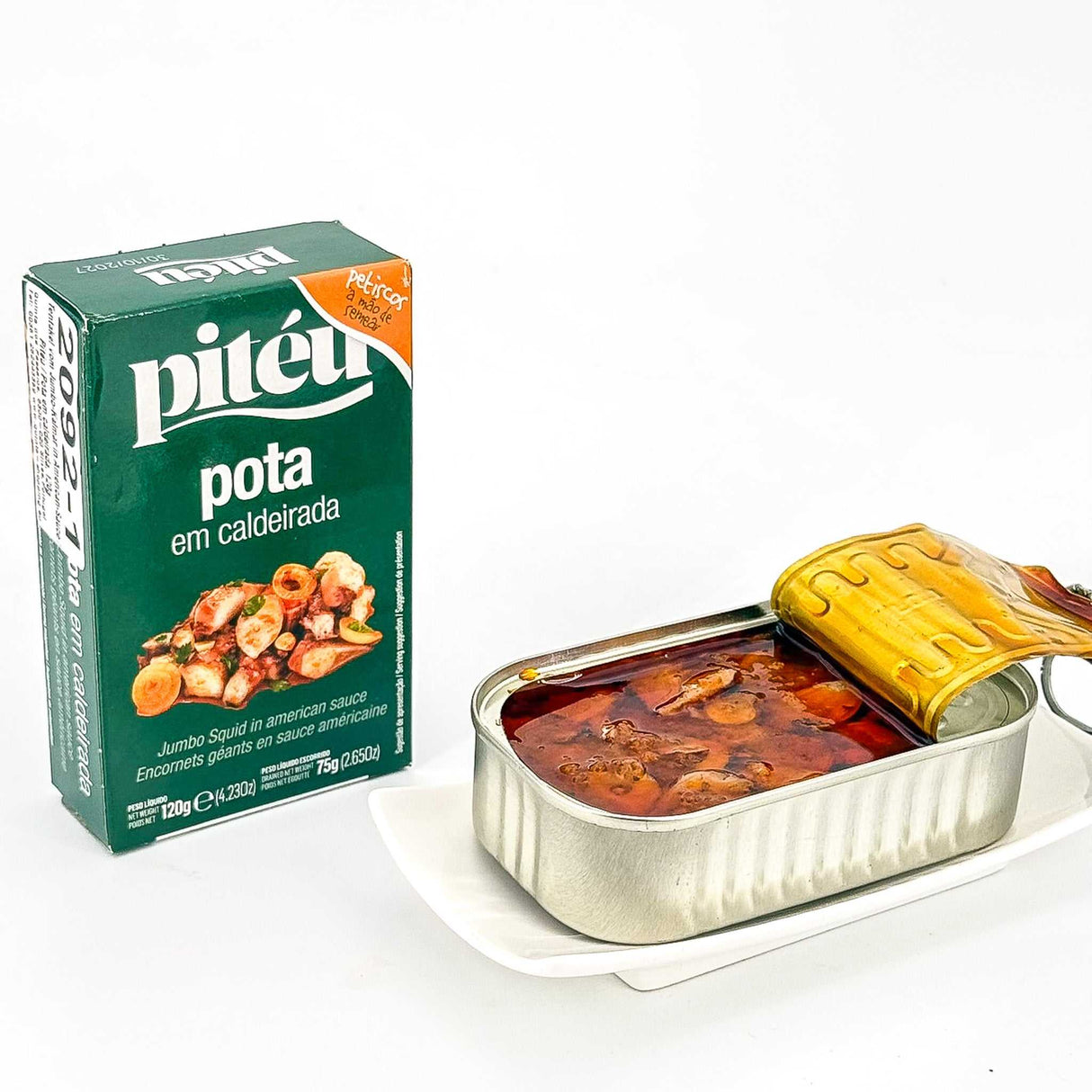 Tentakel vom Jumbo-Kalmar in American-Sauce dose