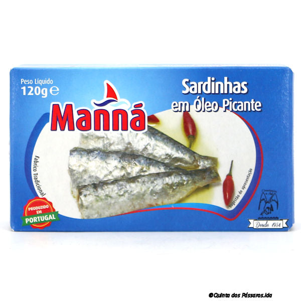 Sardine à l'huile végétale, épicée / Manná / Sardinhas em oleo vegetal picante, 120g