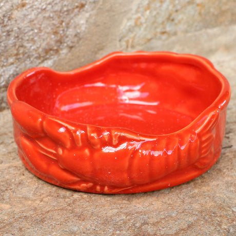 Keramikschale für Fischdosen, rot-orange Hummer