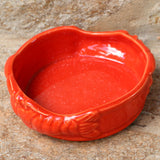 Keramikschale für Fischdosen, rot-orange Hummer rund