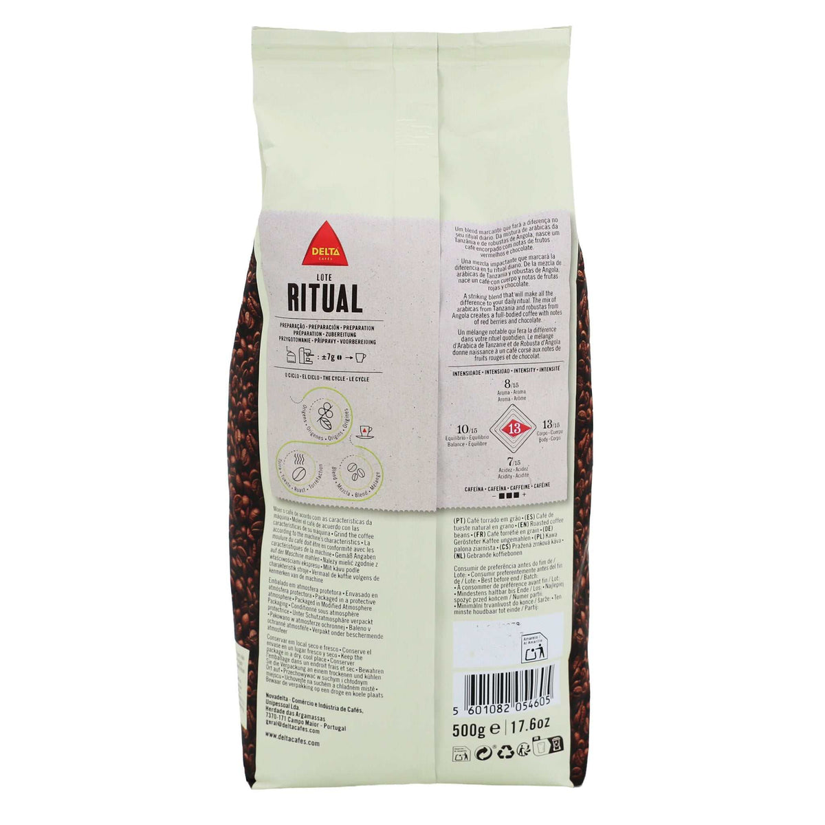 Delta Ritual 220g Kaffee RITUAL Intensiv ganze Bohne Delta – Stärke 13 – Orangenfarm Portugal