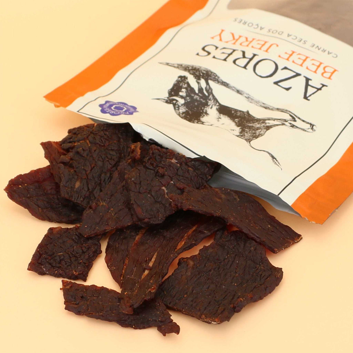 Trockenfleisch der Azoren / Azores Beef Jerky Packungen offen