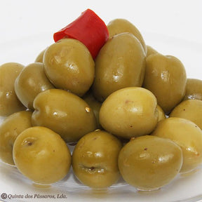 Olive grün Gordal pikant mit Stein 