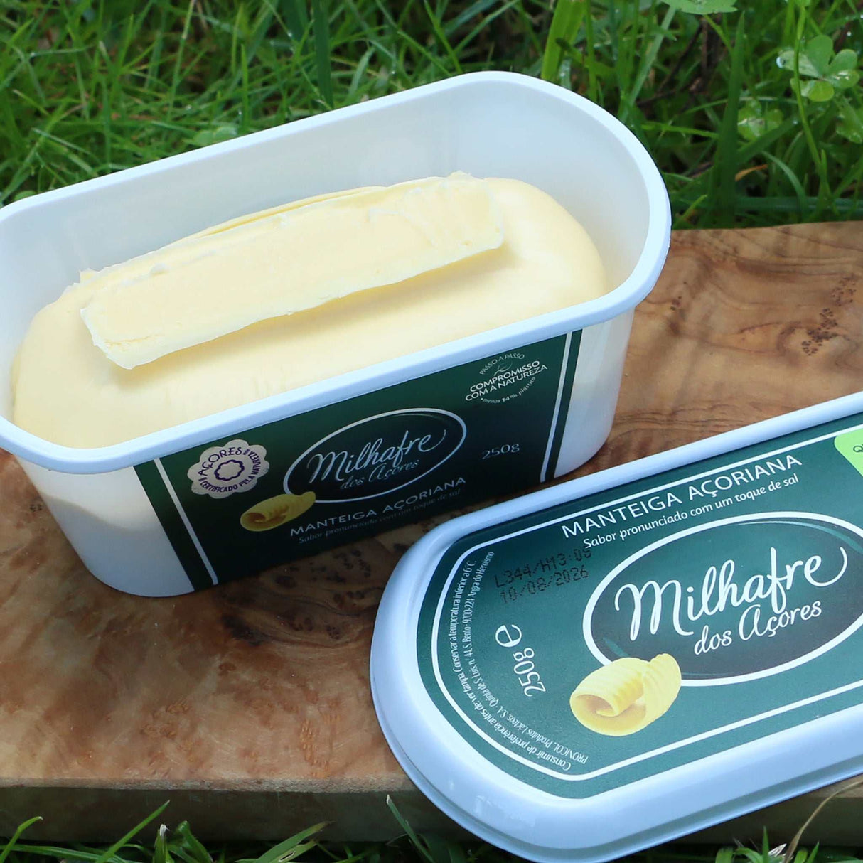Weidebutter mit Salz Milhafre dos Açores Packung offen