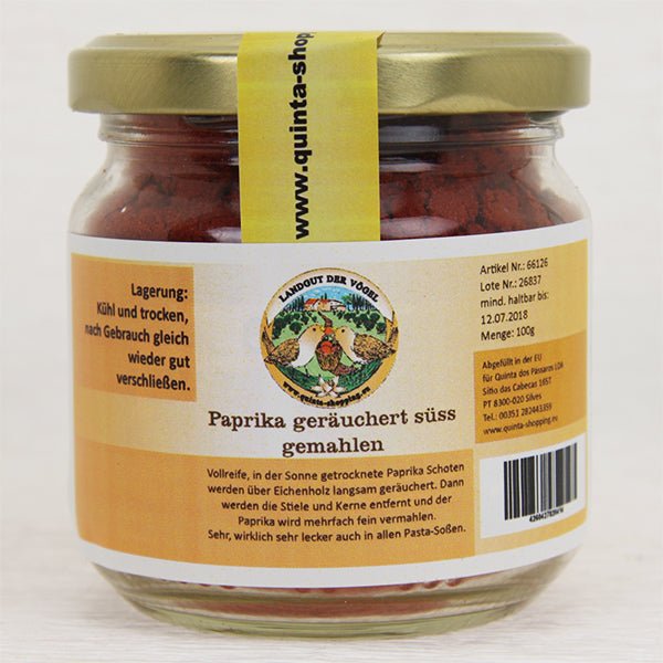 Paprika (Smoke) geräuchert, mild, gemahlen / Pimentão doce fumado em pó, 100g