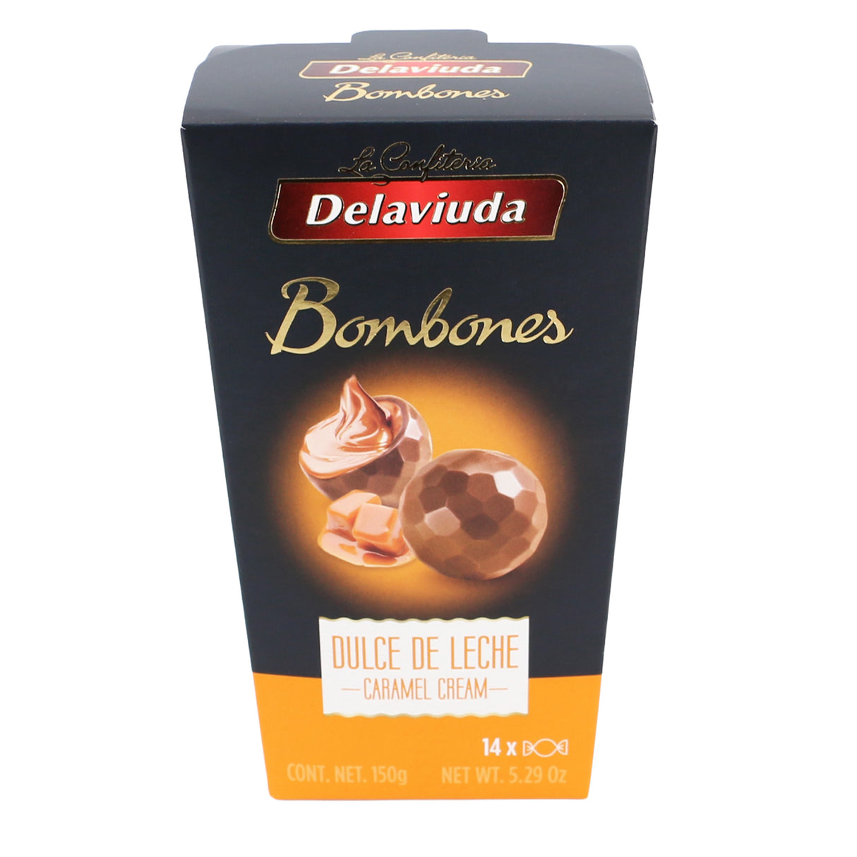 Schokokugeln mit Karamellfüllung  Delaviuda Packung