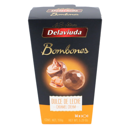 Schokokugeln mit Karamellfüllung  Delaviuda Packung