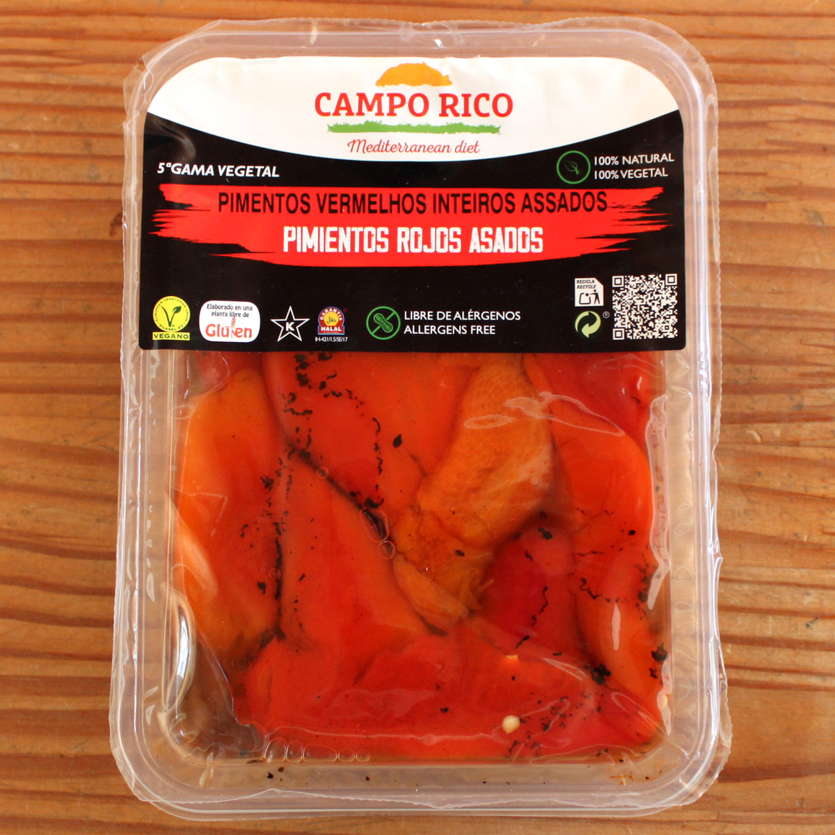 Paprika rot gegrillt & eingelegt / Campo Rico / Pimentos vermelhos assados, 500g