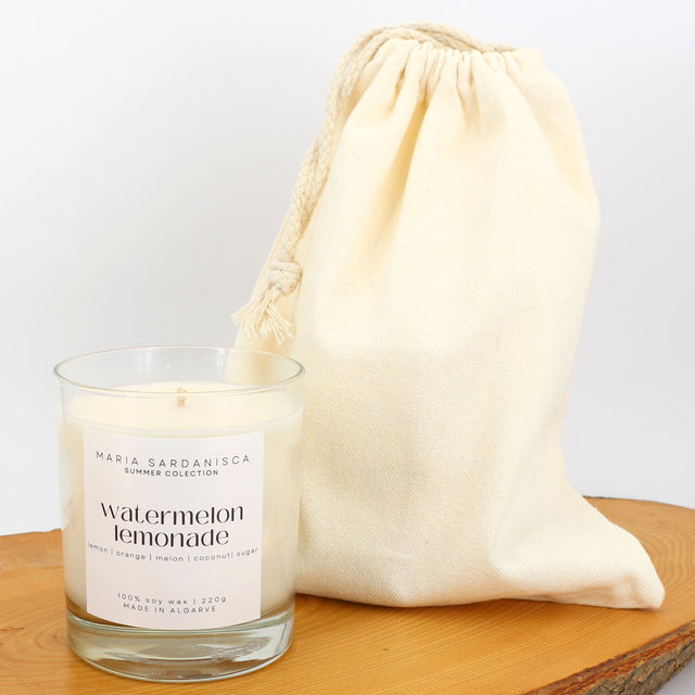 Duftkerze Wassermelonen Lemonade mit Baumwollsack