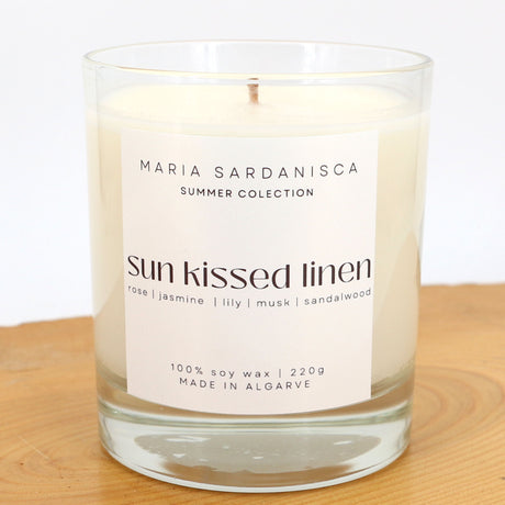 Duftkerze Sun kissed Linen Glas