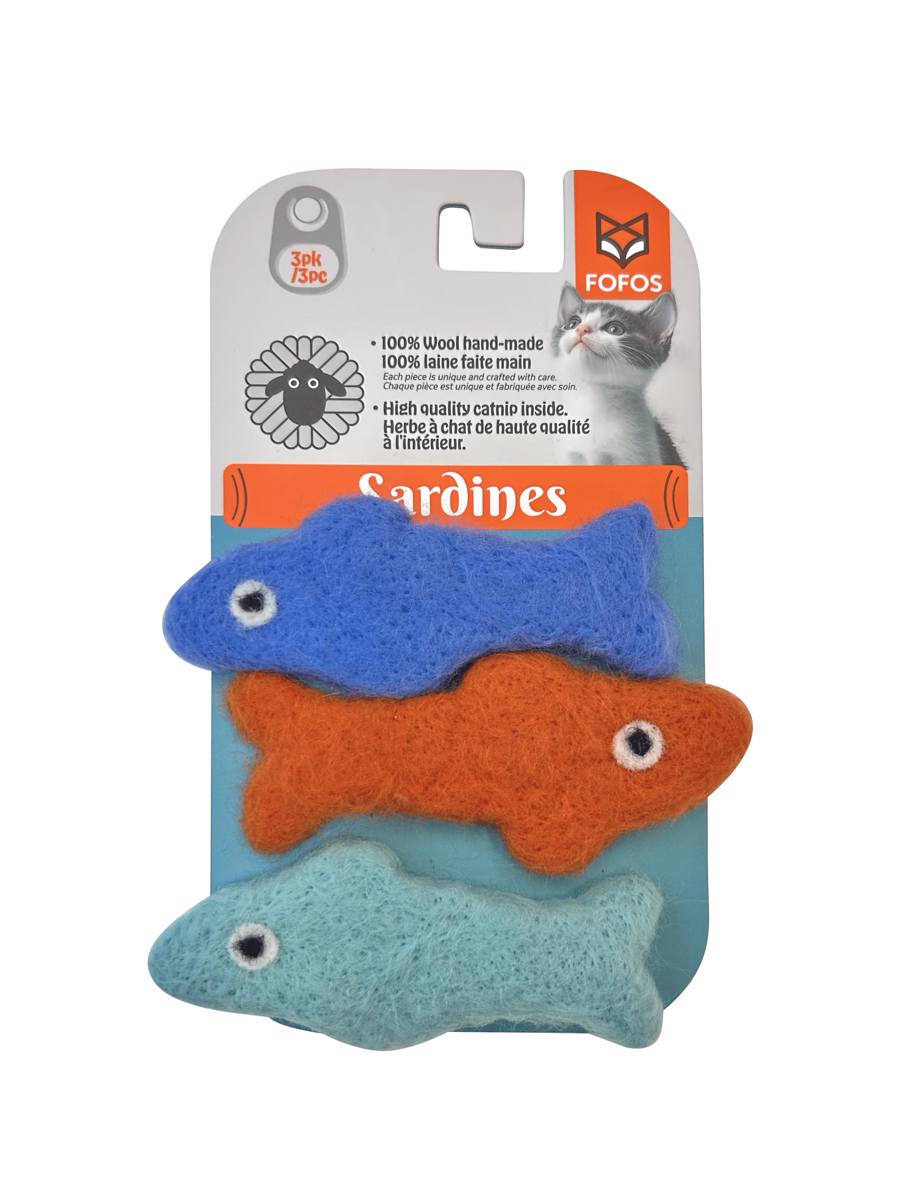 Katzenspielzeug aus 100% Wolle mit Katzenminze 3er Pack