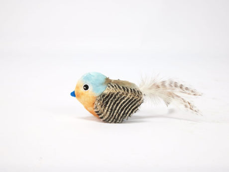 Katzenspielzeug blauer Vogel mit Katzenminze Seite