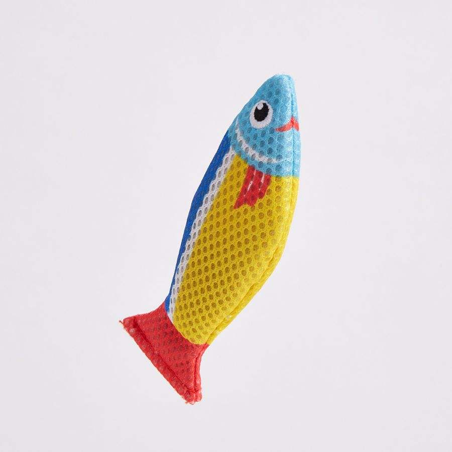 Katzenspielzeug Sardinen mit Katzenminze gelb  einzeln