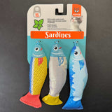 Katzenspielzeug Sardinen mit Katzenminze / Fofos Sardinhas com catnip, 3 Pack