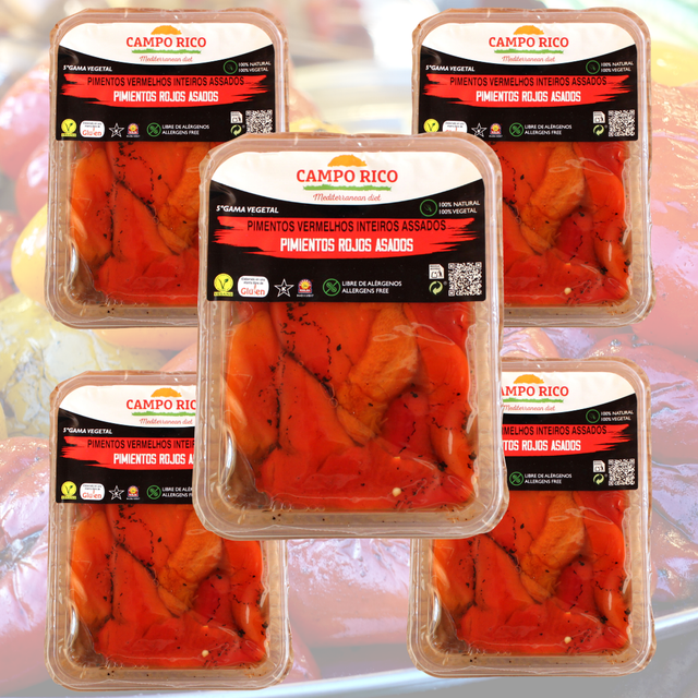 Paprika Rot Gegrillt & Eingelegt Campo Rico – Vorteilspack 5 x 500g