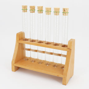 Reagenzglas-Set mit Buchenholzhalterung 