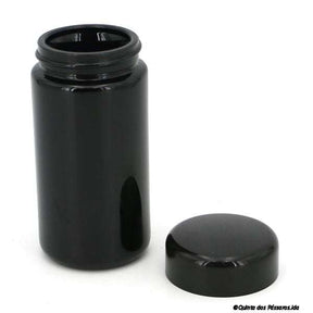 Ultraviolett Glas mit Schraubdeckel offen